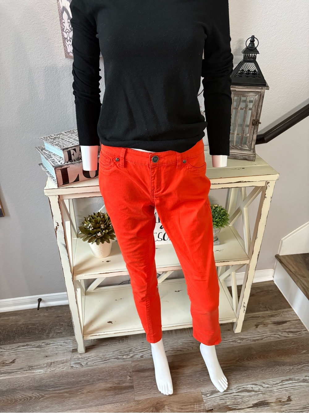 Maurices Bright Orange Cropped Ankle Jeans